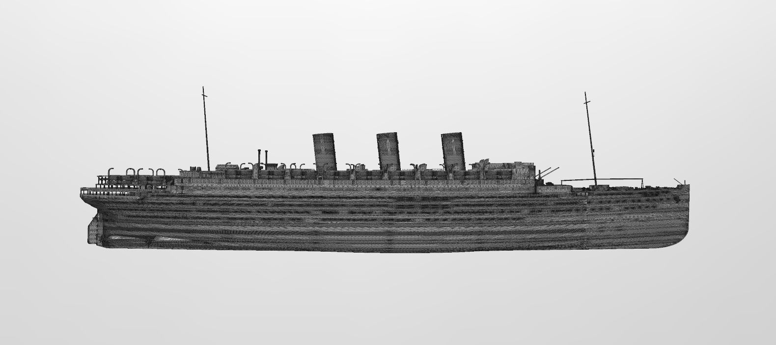 SS PARIS ocean liner printable model - full hull and waterline 3D print model_8