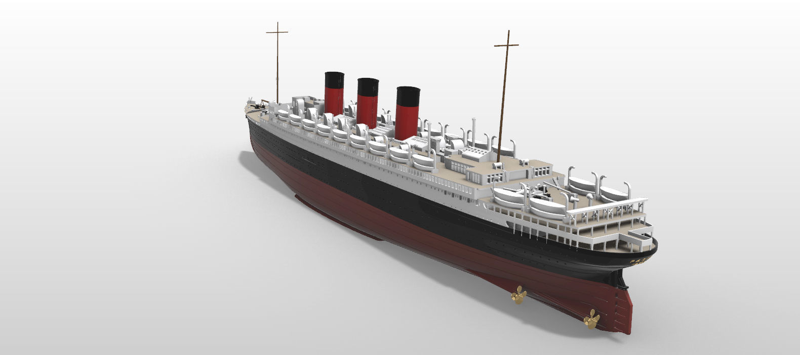 SS PARIS ocean liner printable model - full hull and waterline 3D print model_4
