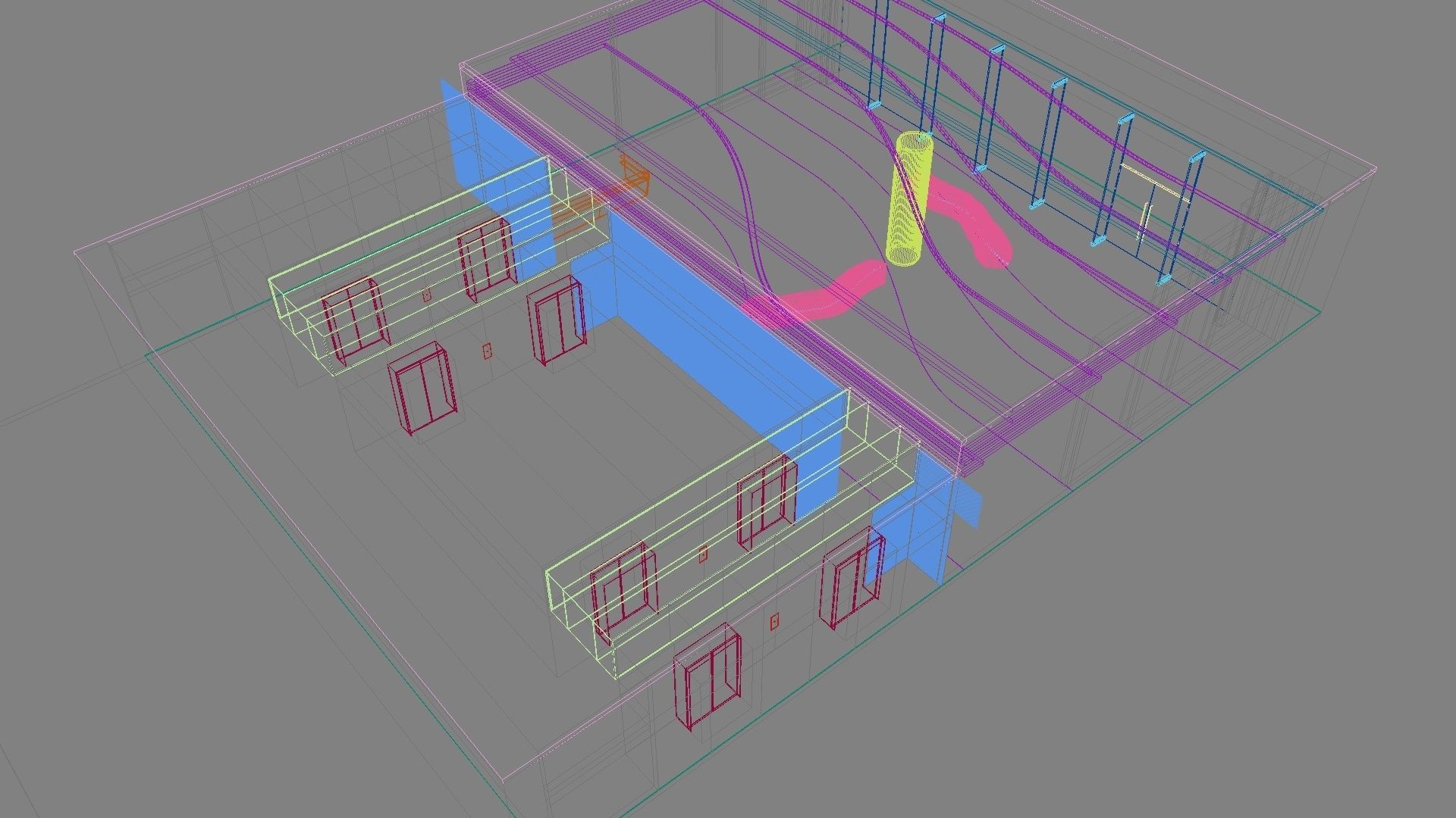 Contemporary lobby in business center 3D model_39