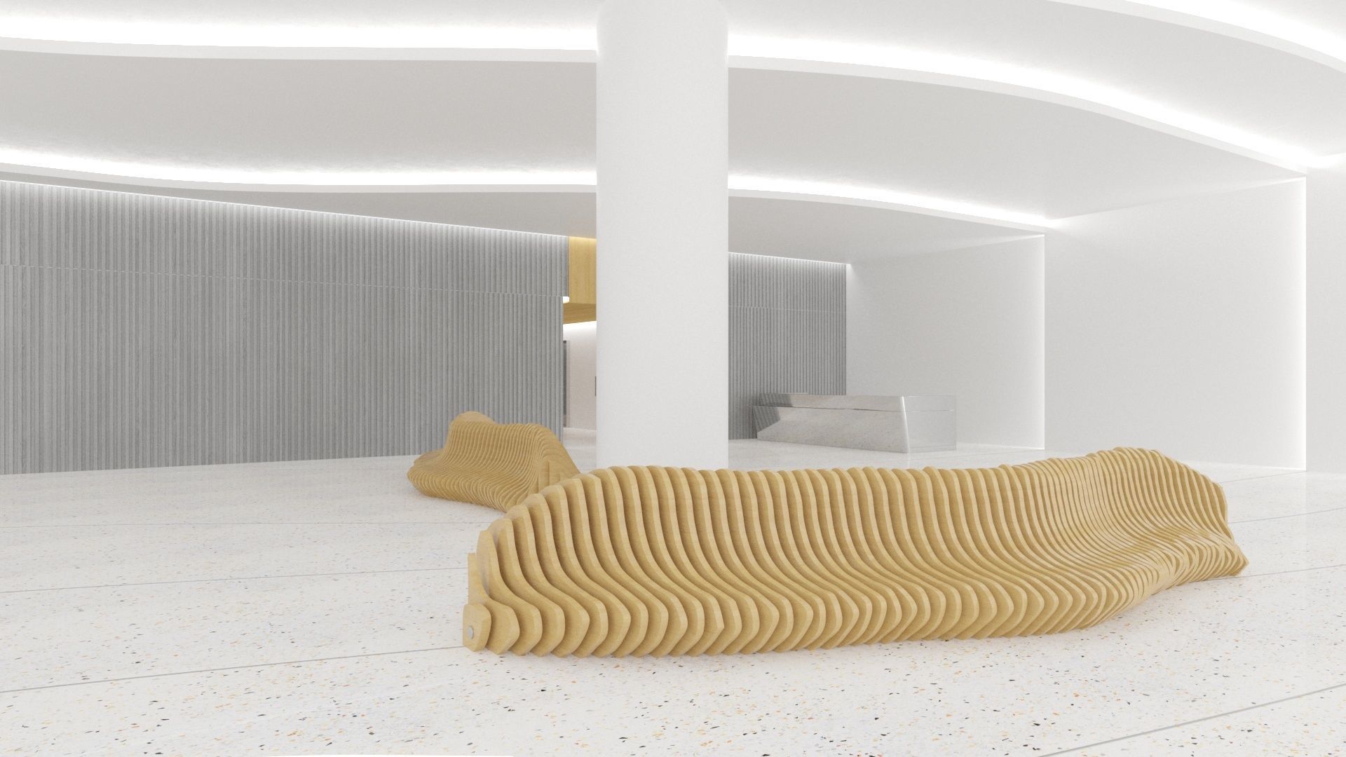 Contemporary lobby in business center 3D model_4