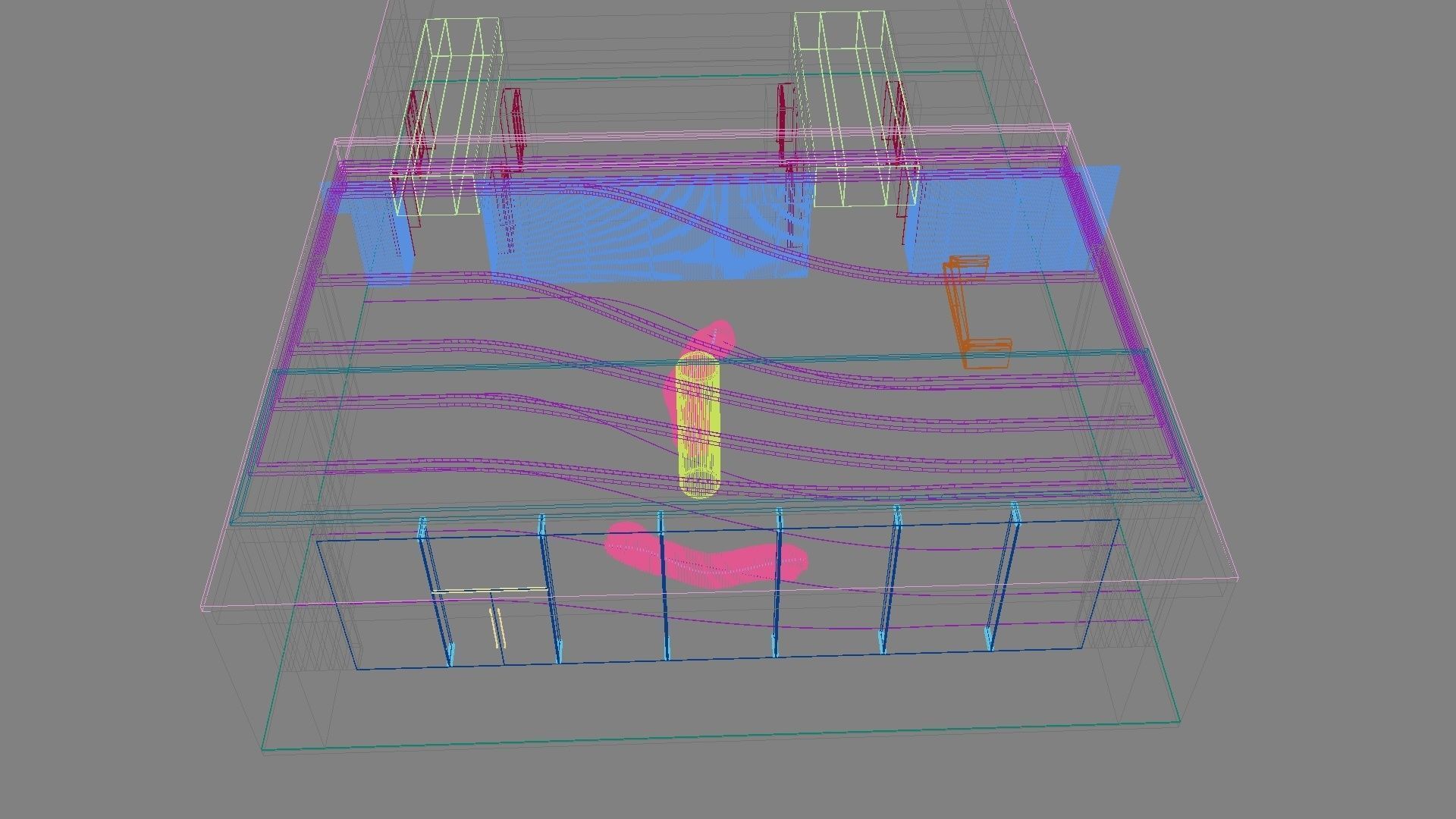 Contemporary lobby in business center 3D model_12