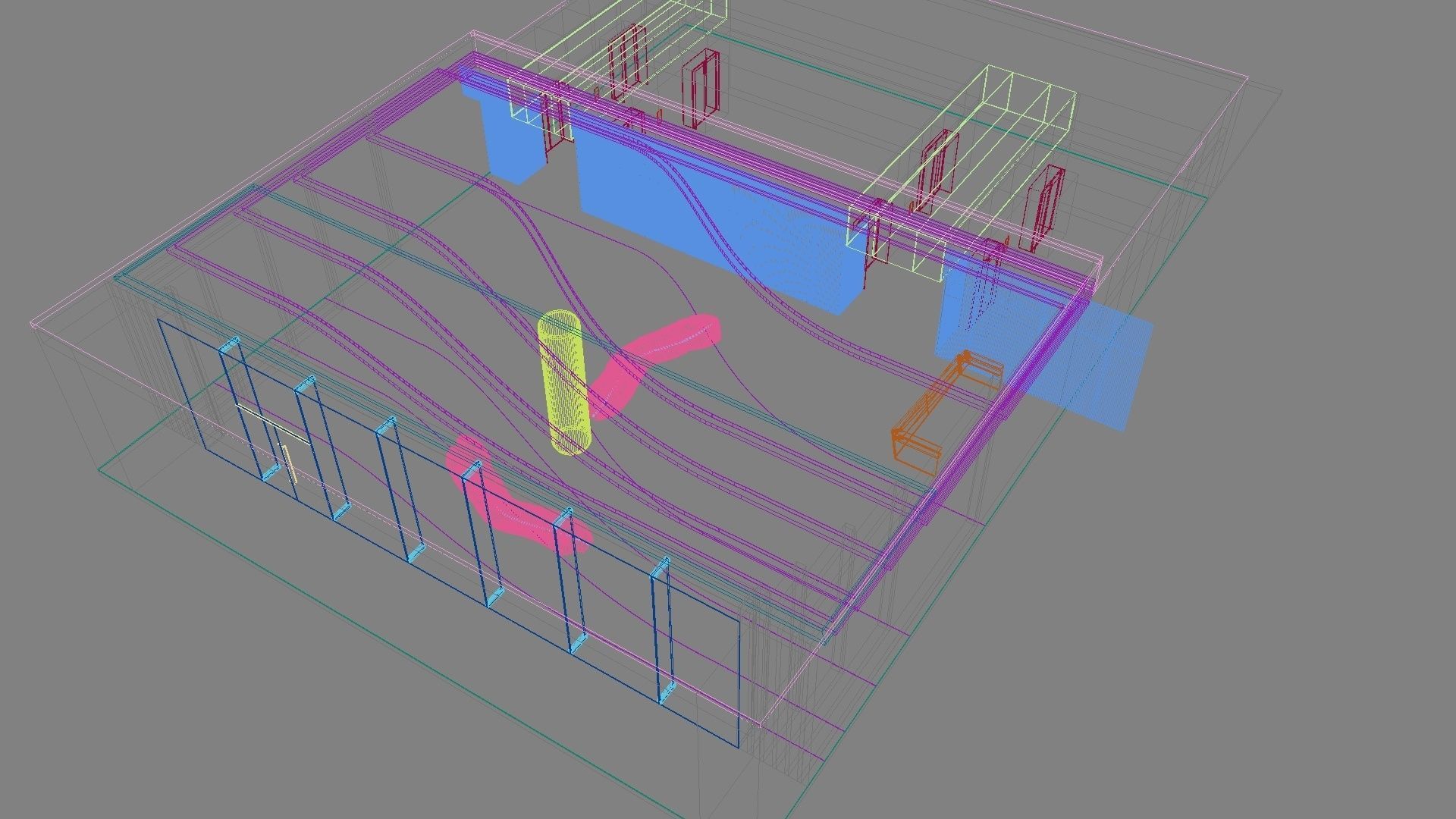 Contemporary lobby in business center 3D model_15