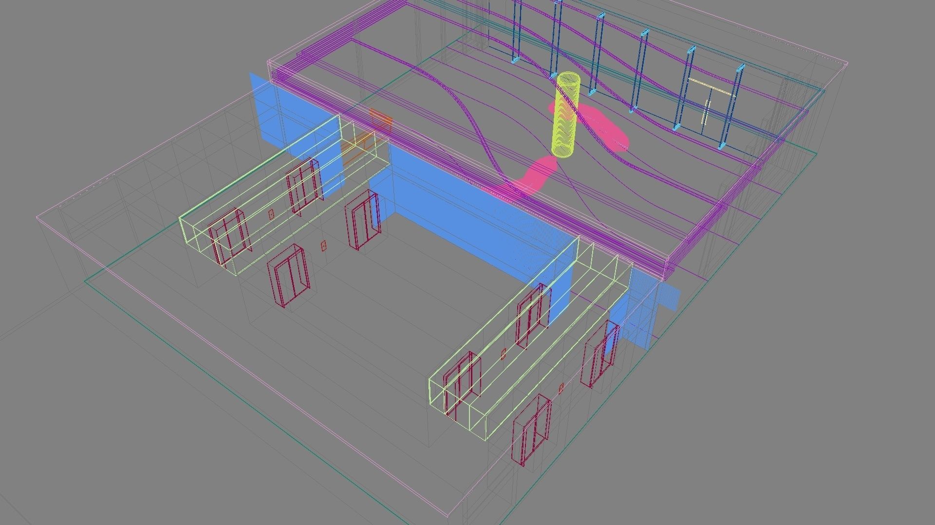 Contemporary lobby in business center 3D model_32