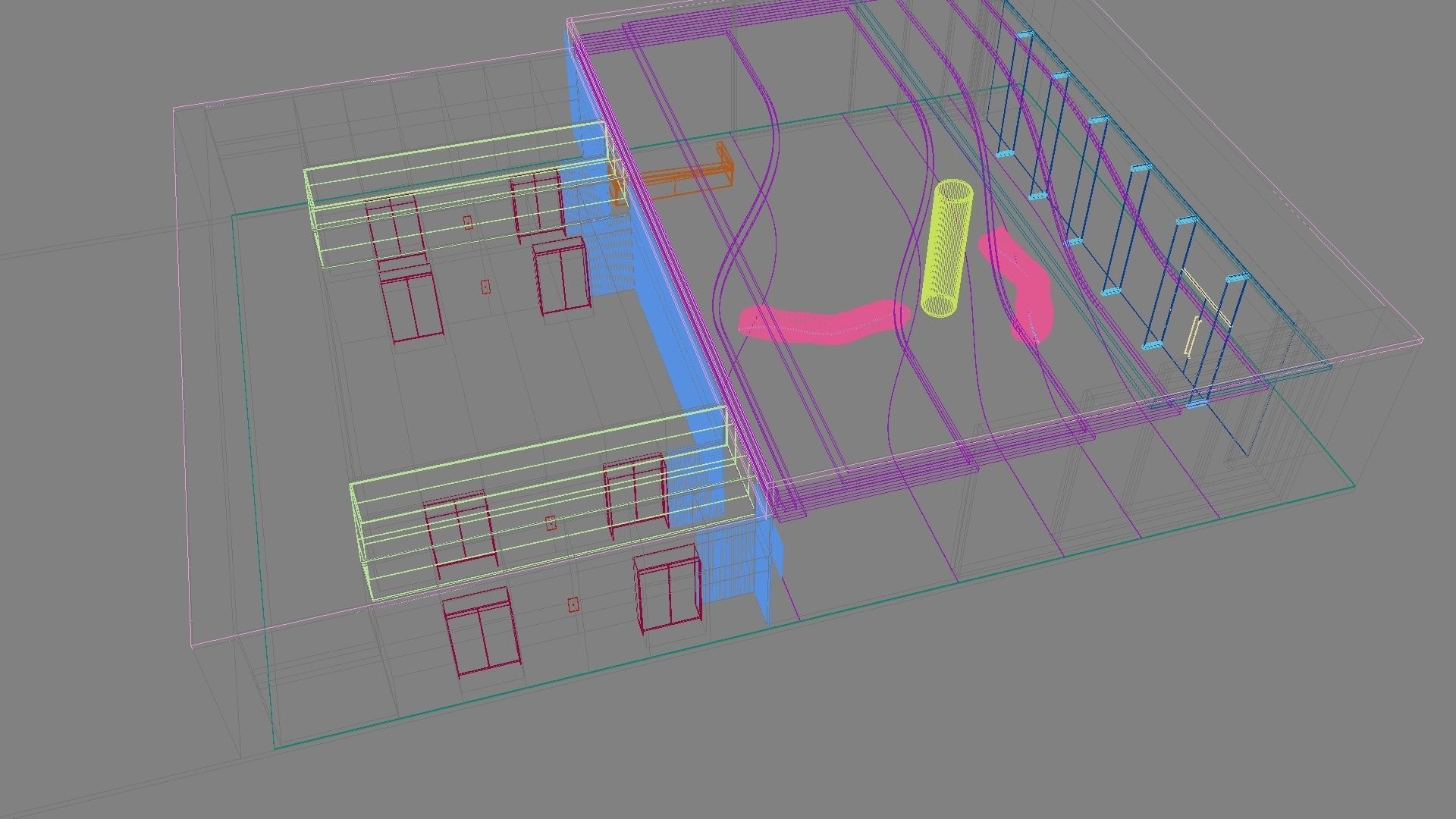 Contemporary lobby in business center 3D model_35