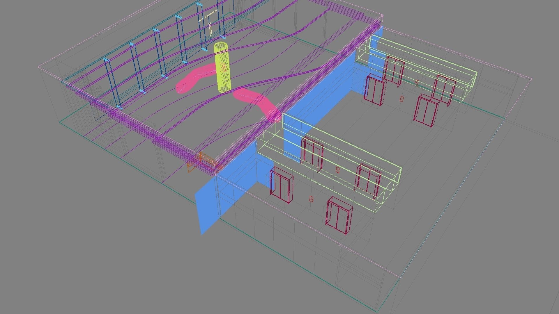 Contemporary lobby in business center 3D model_34
