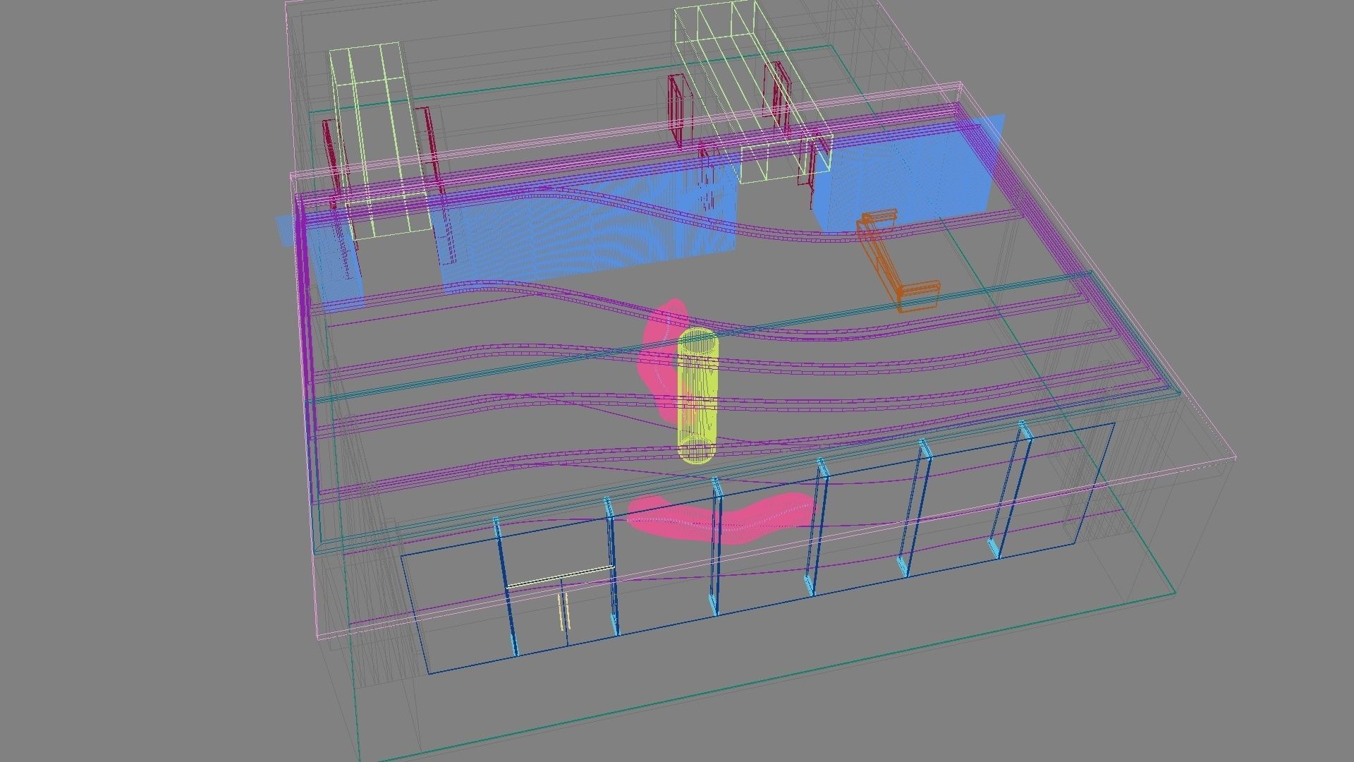 Contemporary lobby in business center 3D model_13