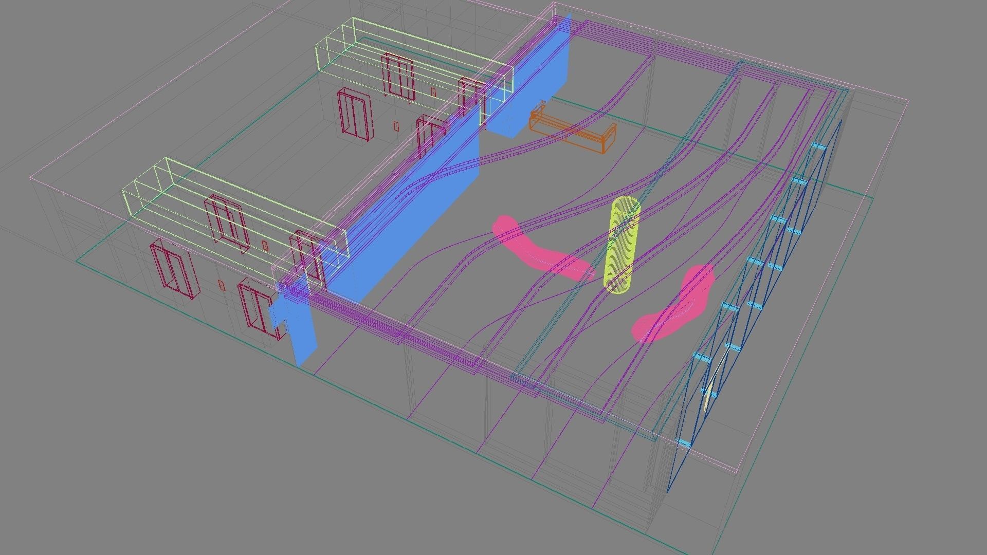 Contemporary lobby in business center 3D model_41