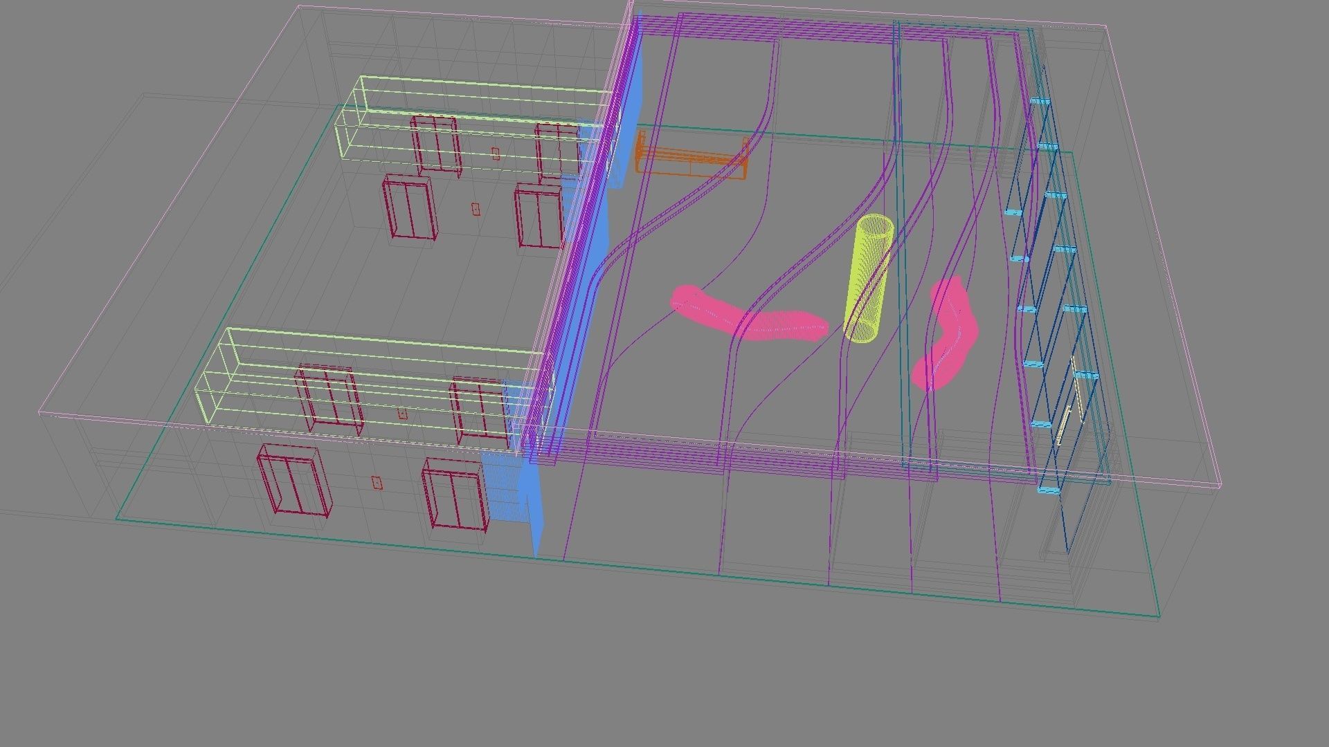 Contemporary lobby in business center 3D model_37