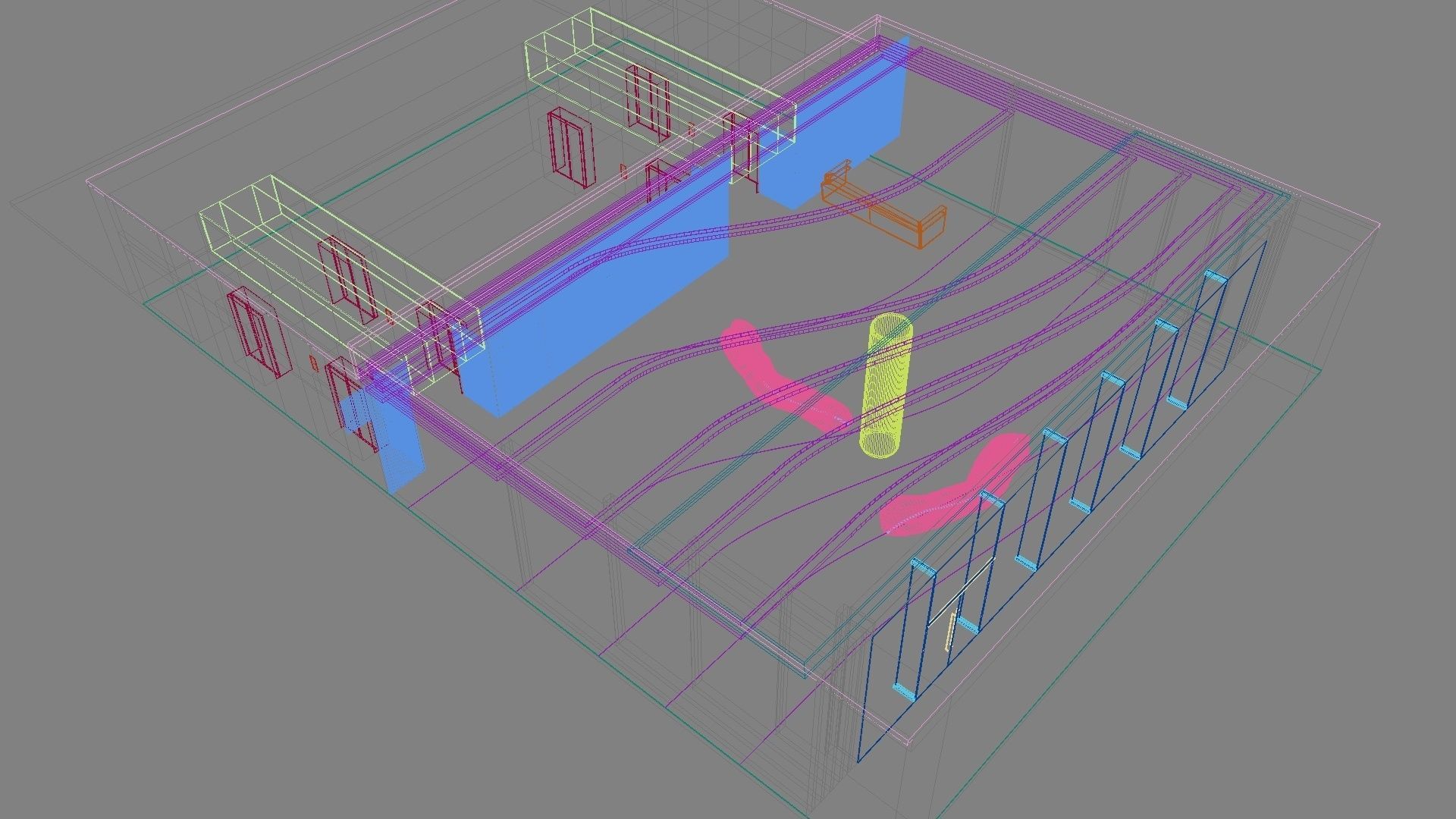 Contemporary lobby in business center 3D model_40