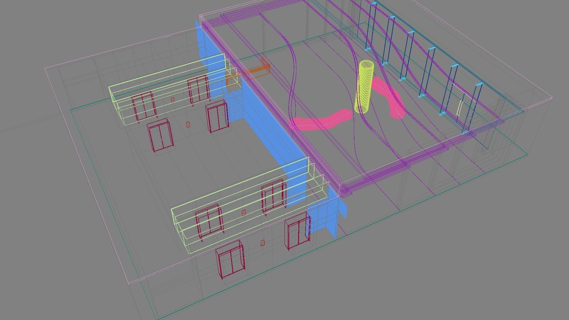 Contemporary lobby in business center 3D model_33