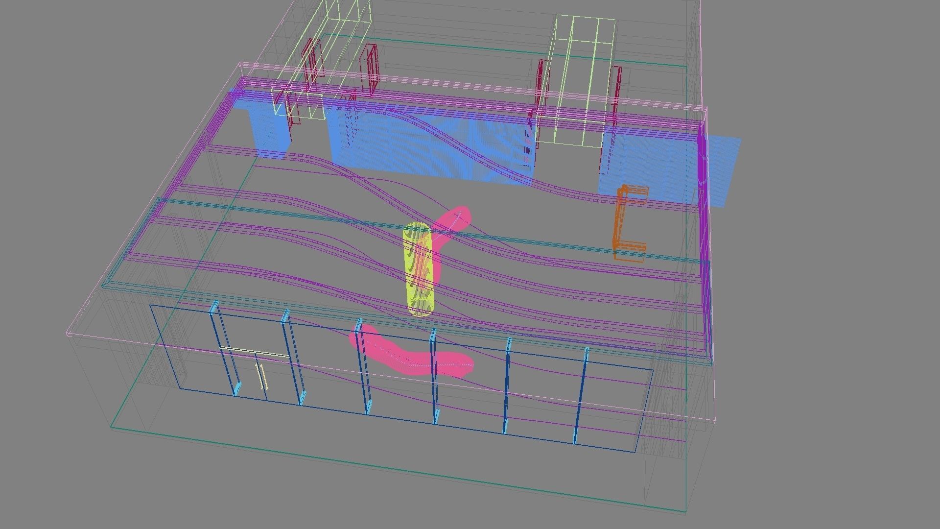 Contemporary lobby in business center 3D model_21