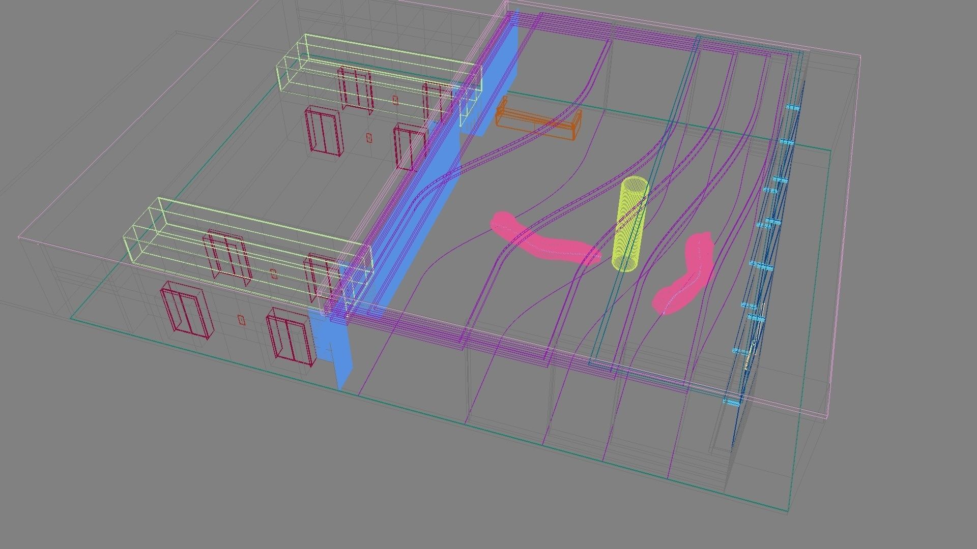 Contemporary lobby in business center 3D model_38