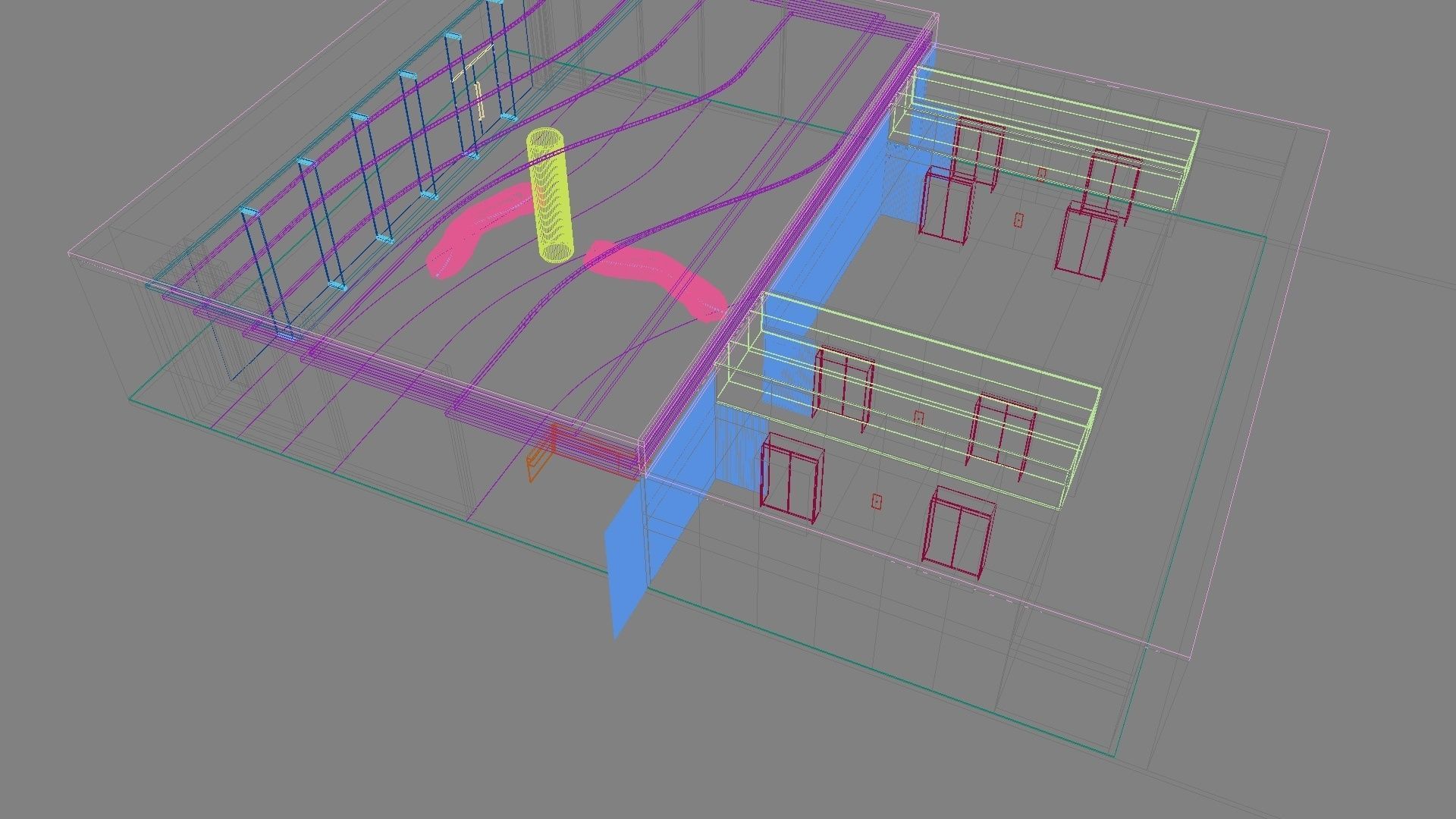 Contemporary lobby in business center 3D model_31