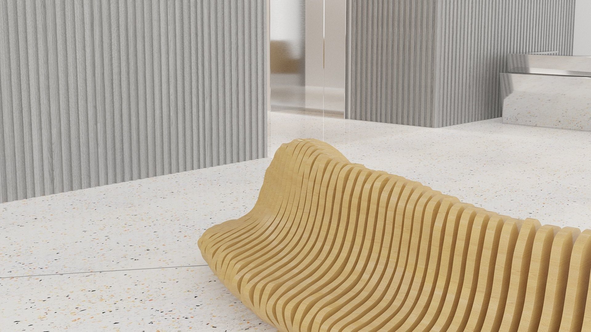 Contemporary lobby in business center 3D model_9