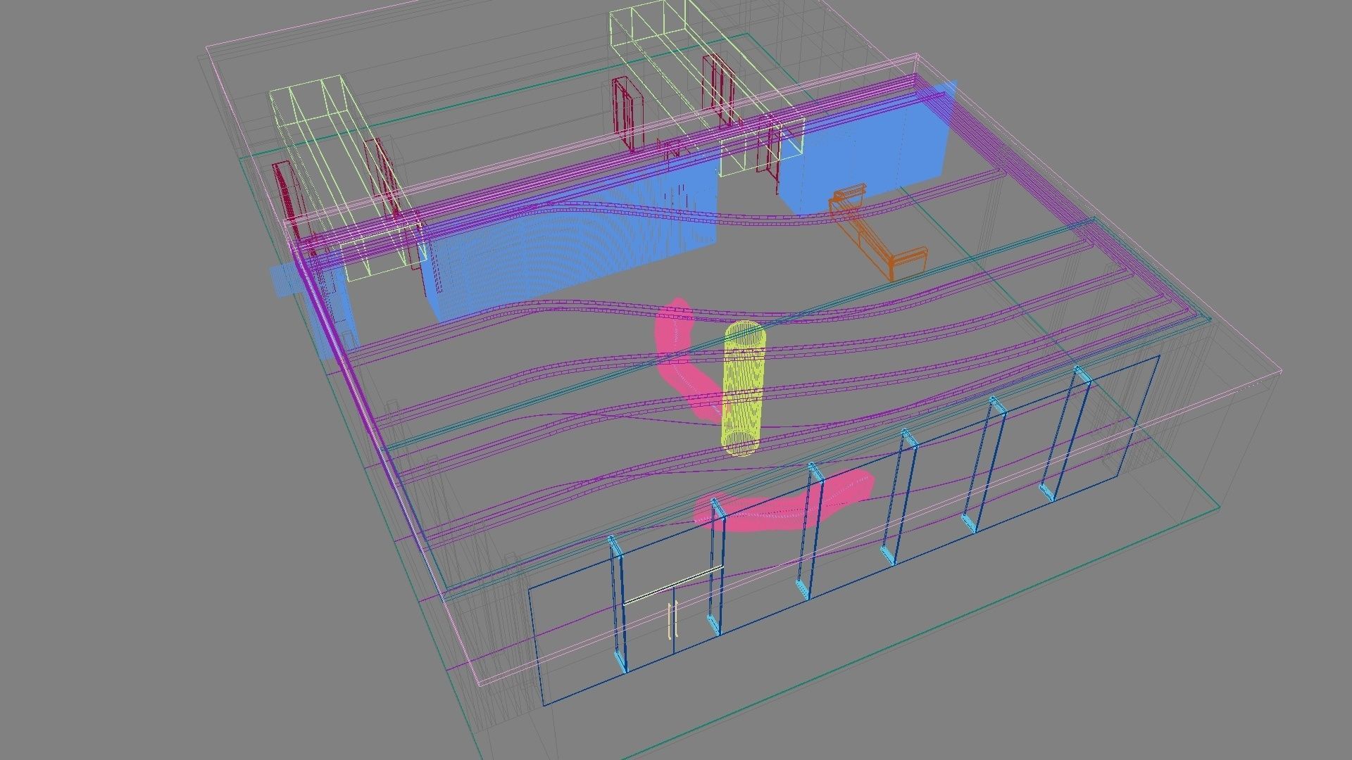 Contemporary lobby in business center 3D model_14