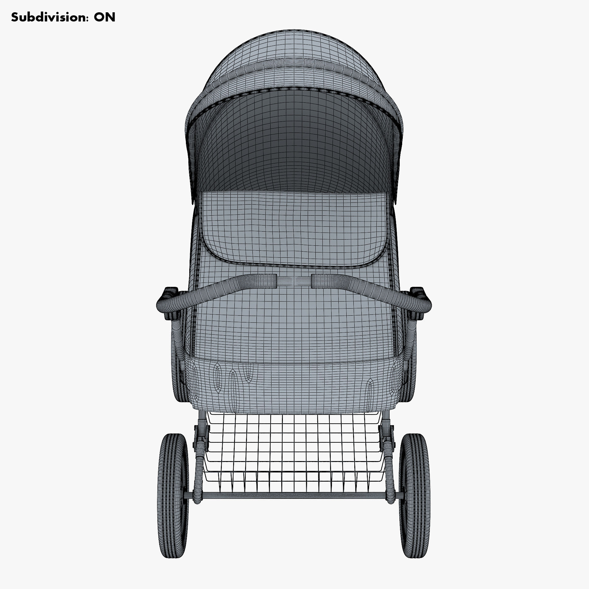 Baby Stroller Blue v 1 3D model_24