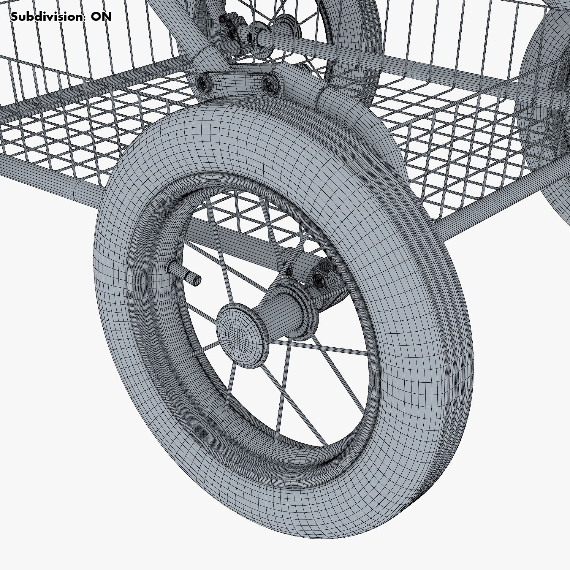 Baby Stroller Blue v 1 3D model_30