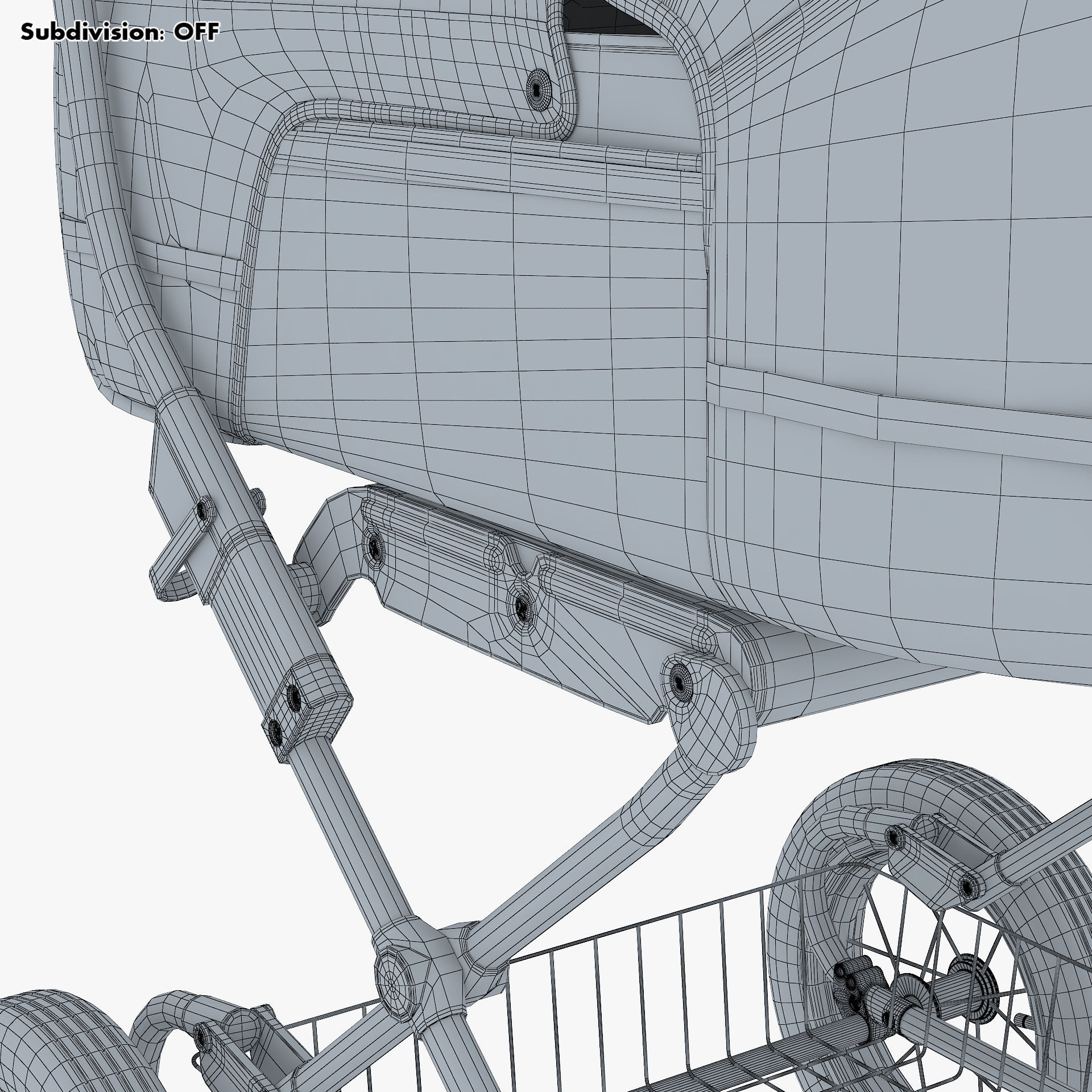 Baby Stroller Blue v 1 3D model_29