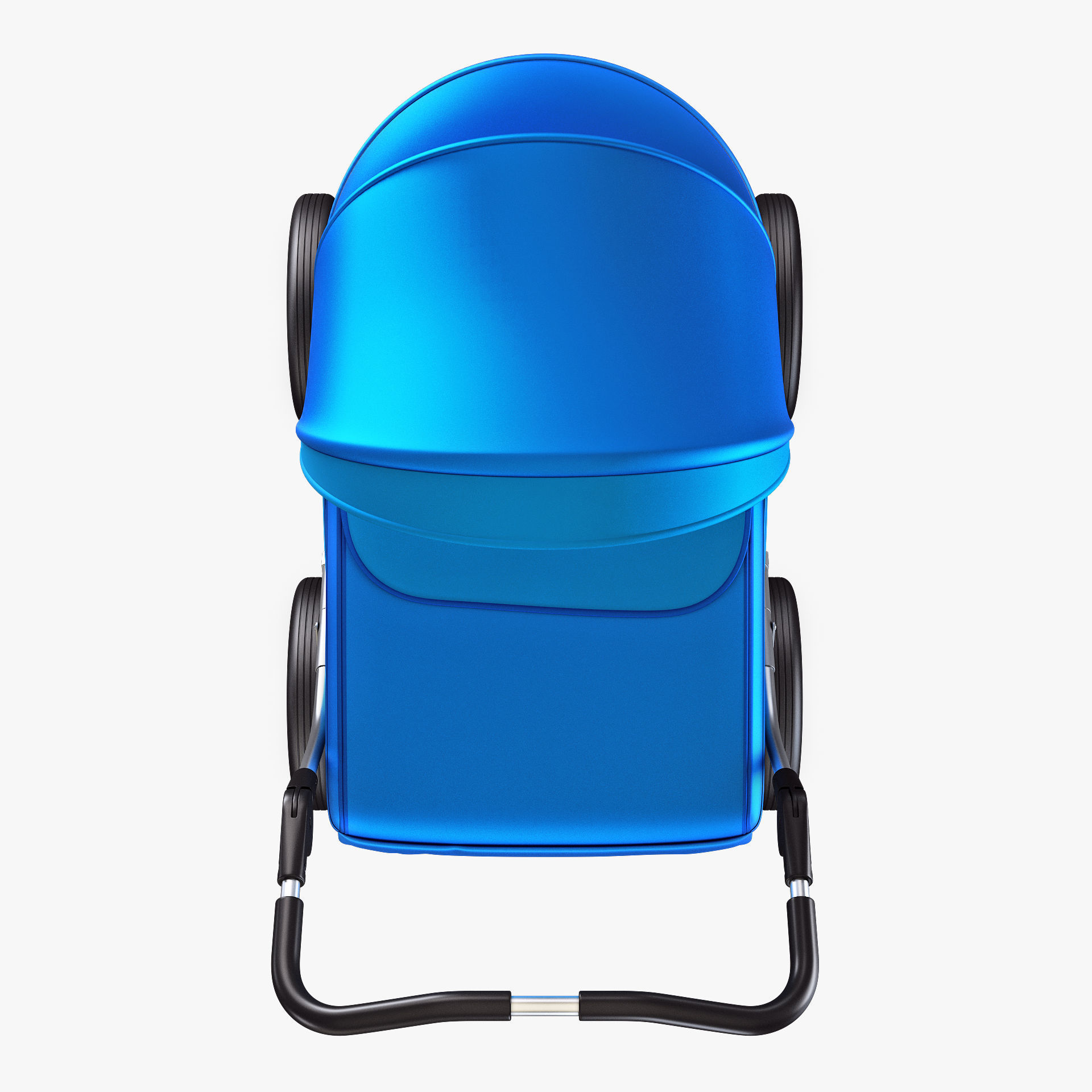 Baby Stroller Blue v 1 3D model_6