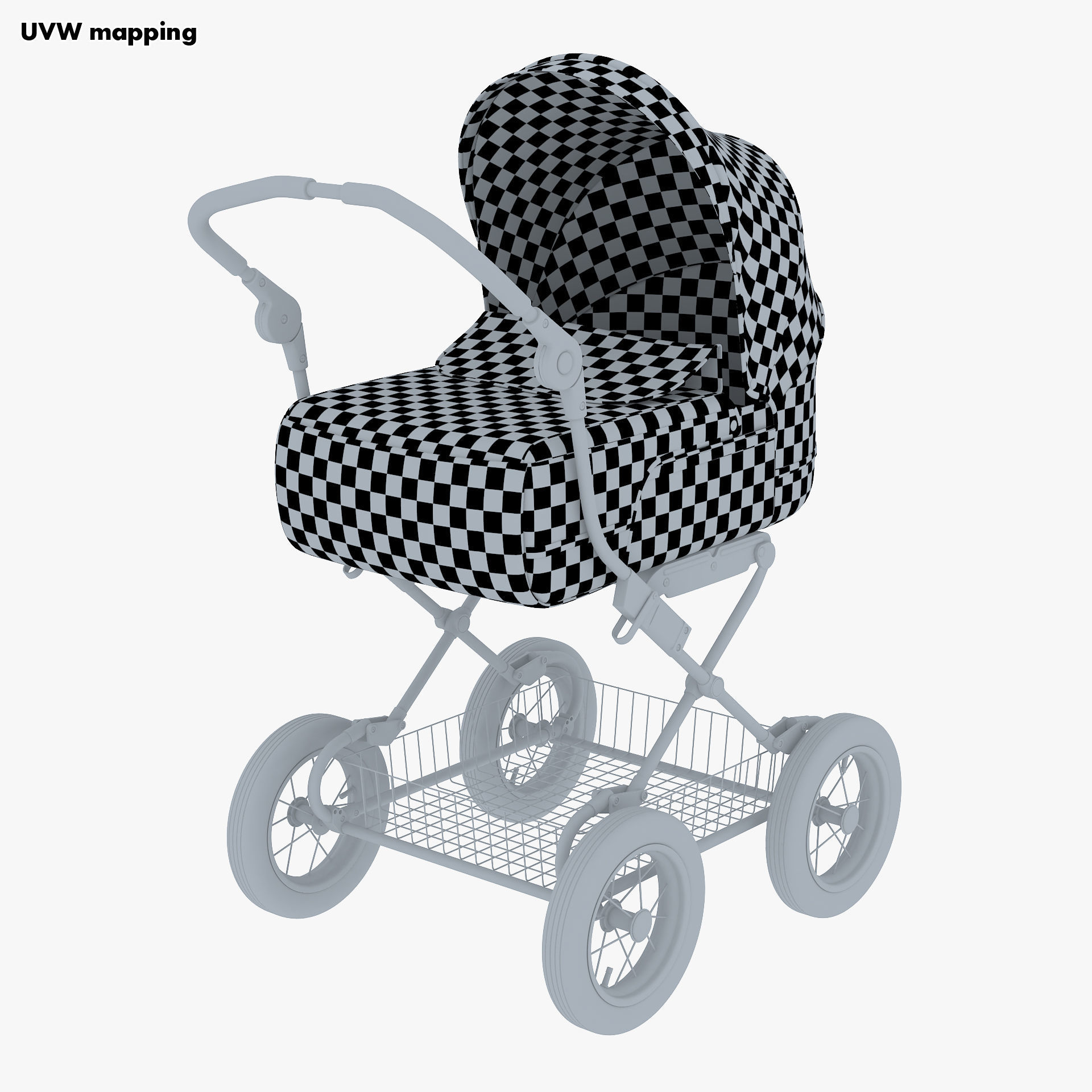 Baby Stroller Blue v 1 3D model_32
