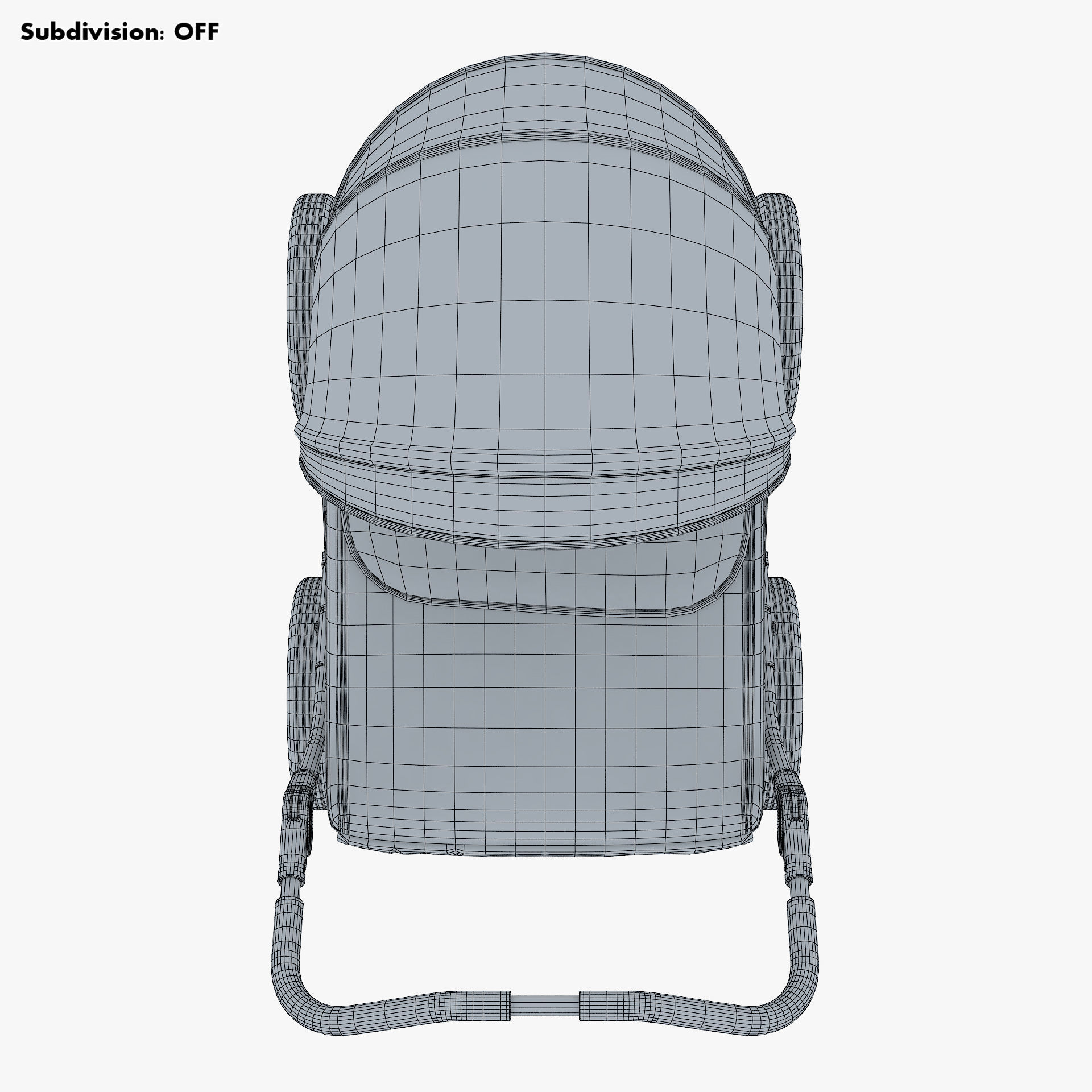 Baby Stroller Blue v 1 3D model_23