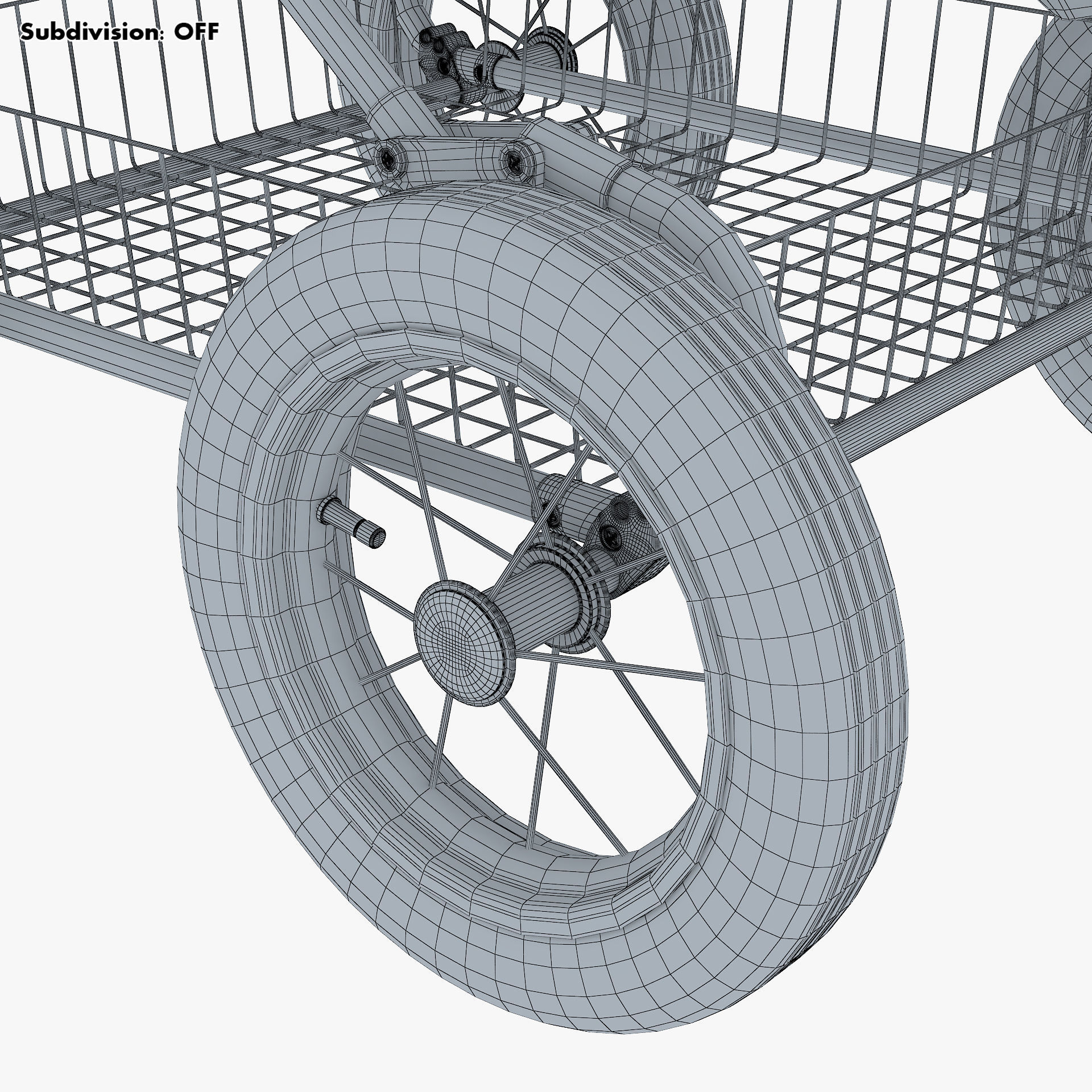 Baby Stroller Blue v 1 3D model_31