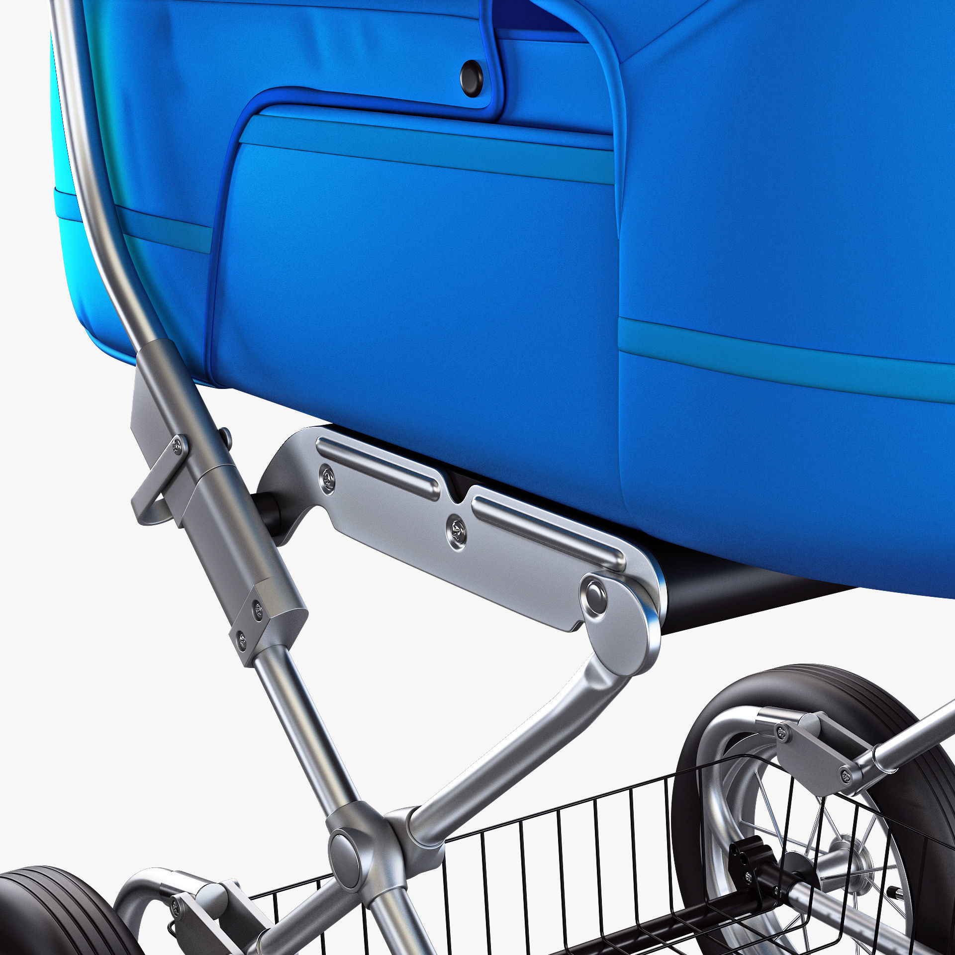 Baby Stroller Blue v 1 3D model_9