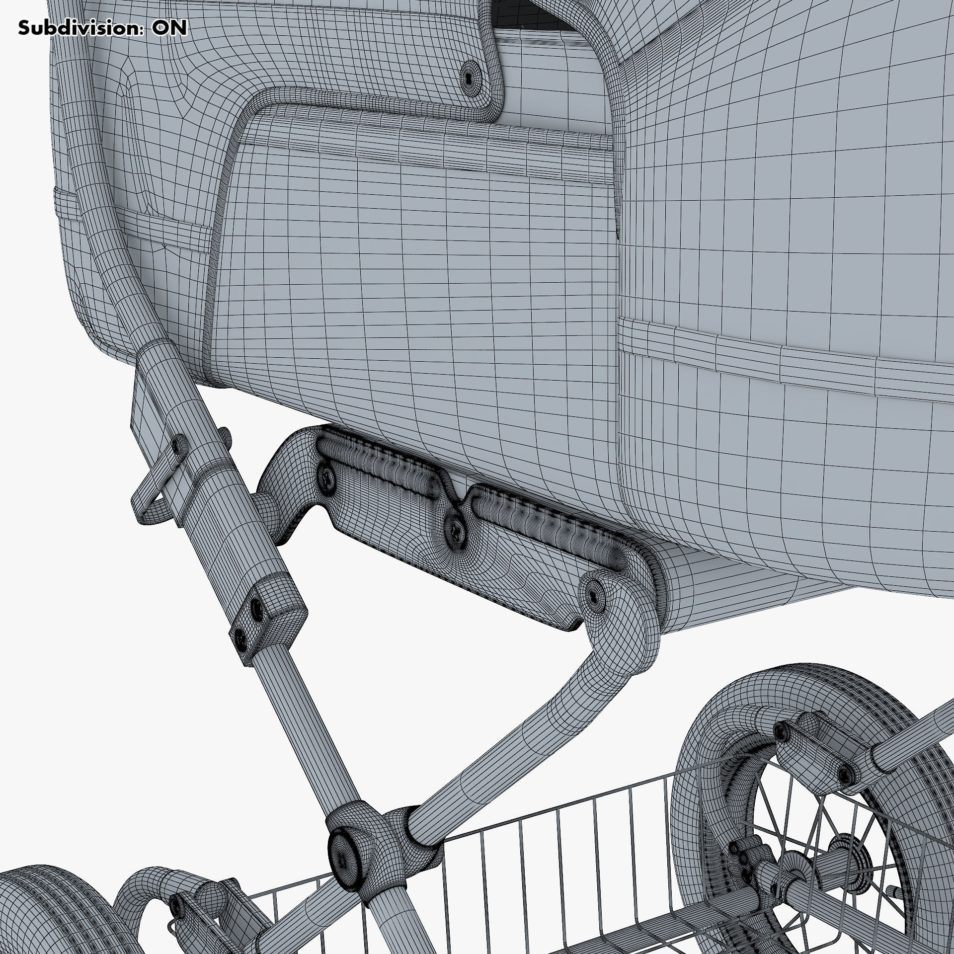 Baby Stroller Blue v 1 3D model_28