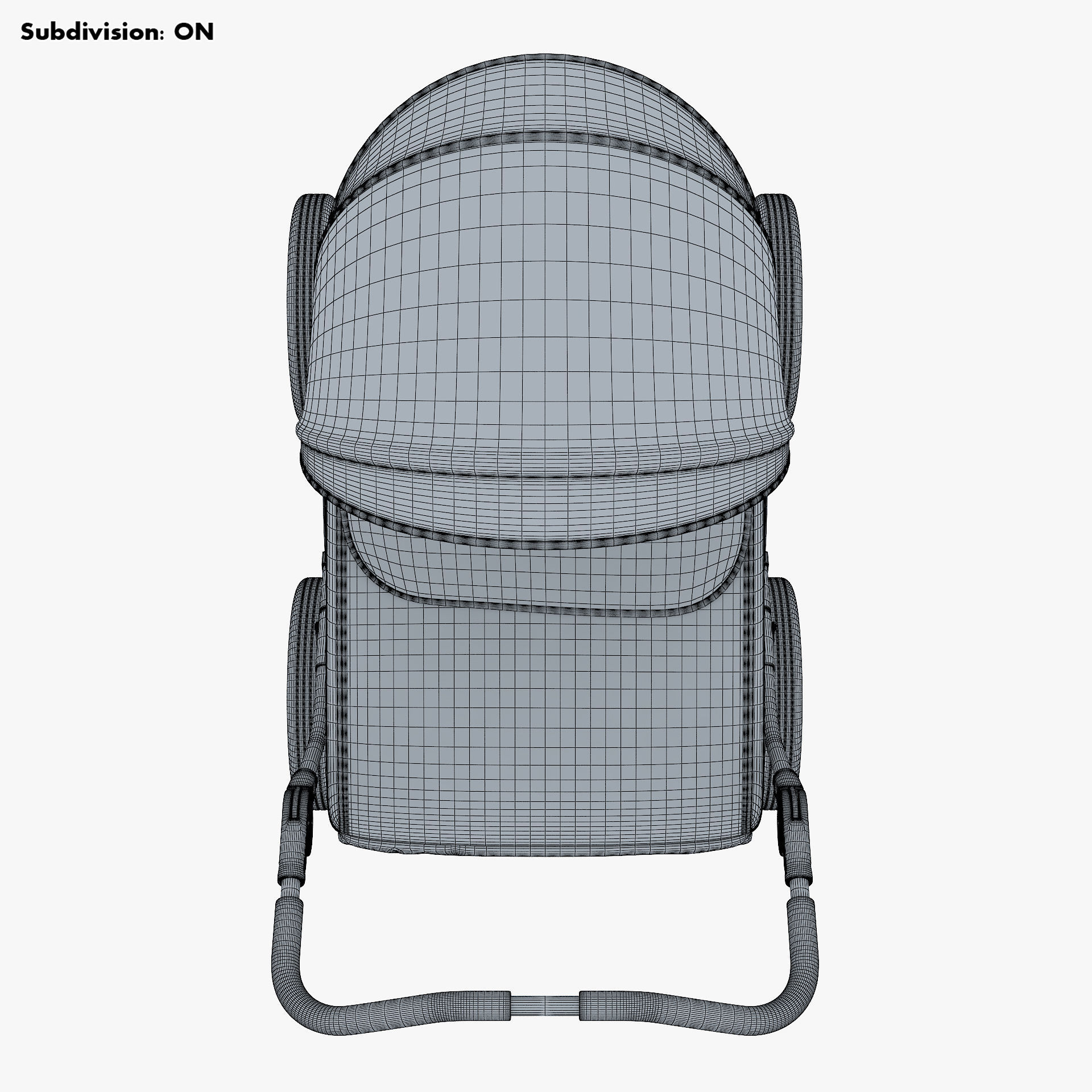 Baby Stroller Blue v 1 3D model_22