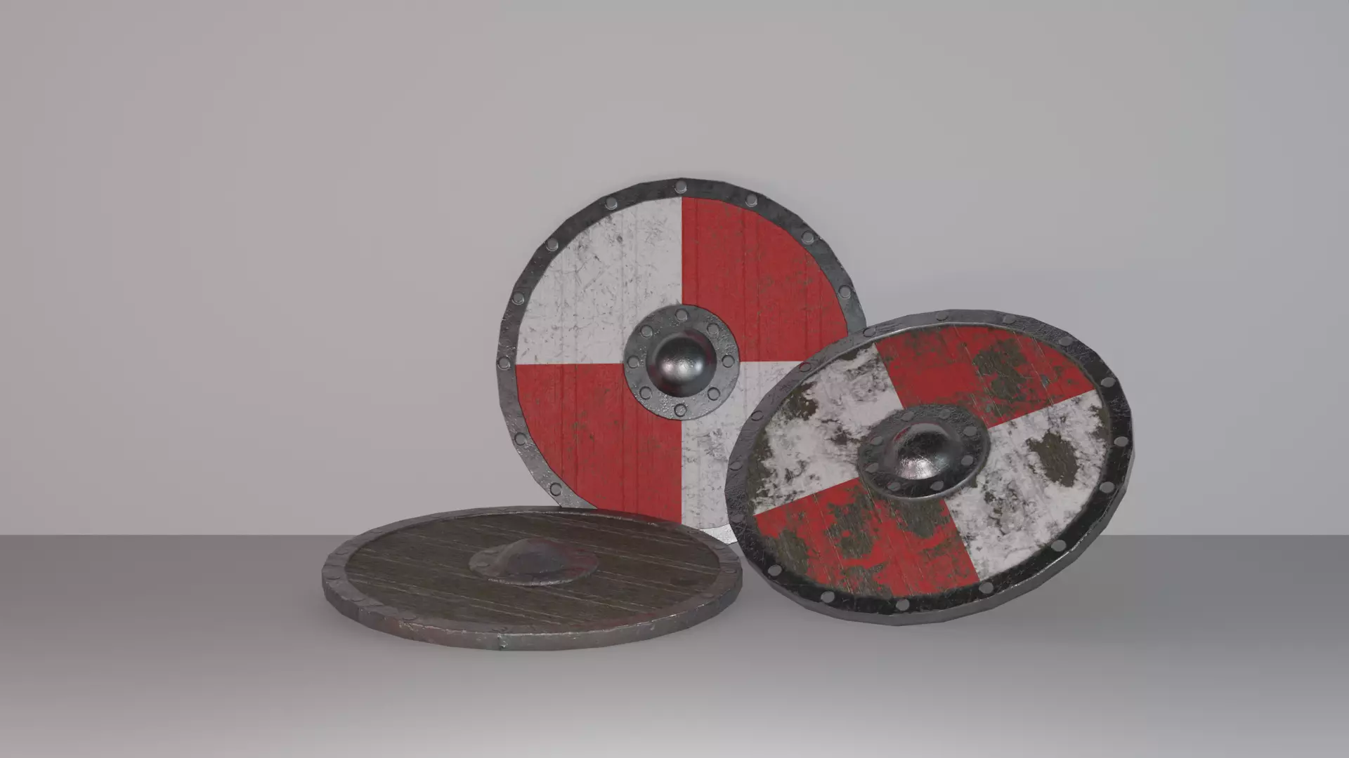 Round Shield Pack Low-poly 3D model_0