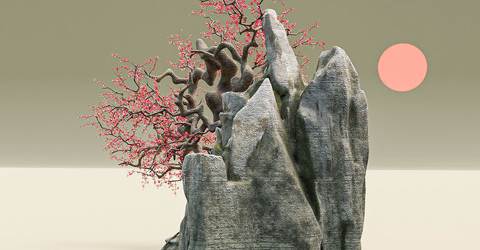 Old Peach Blossom Tree 3D model 6