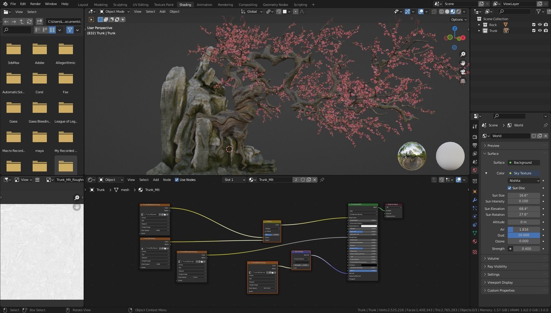 Old Peach Blossom Tree 3D model_12