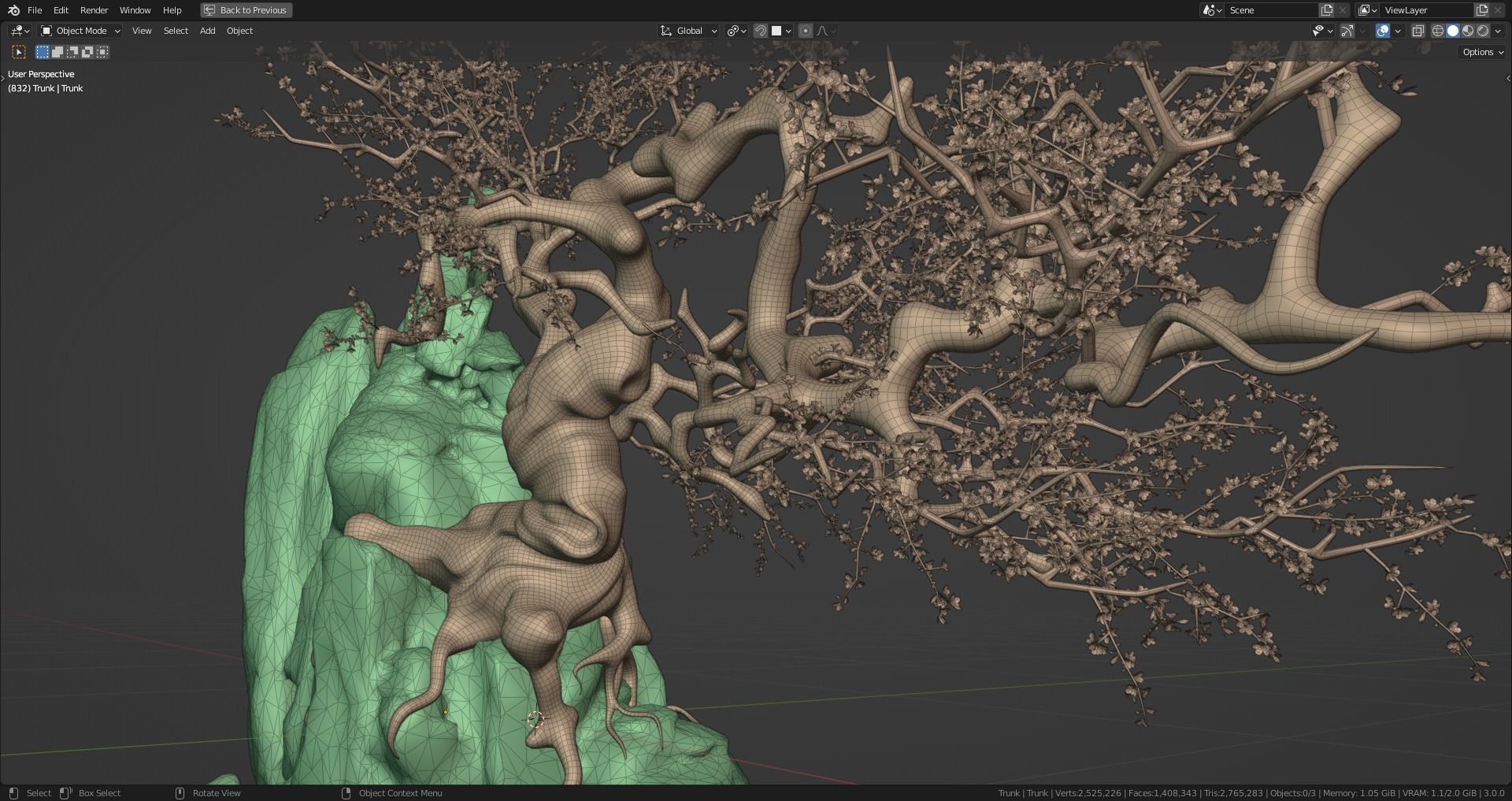 Old Peach Blossom Tree 3D model_10