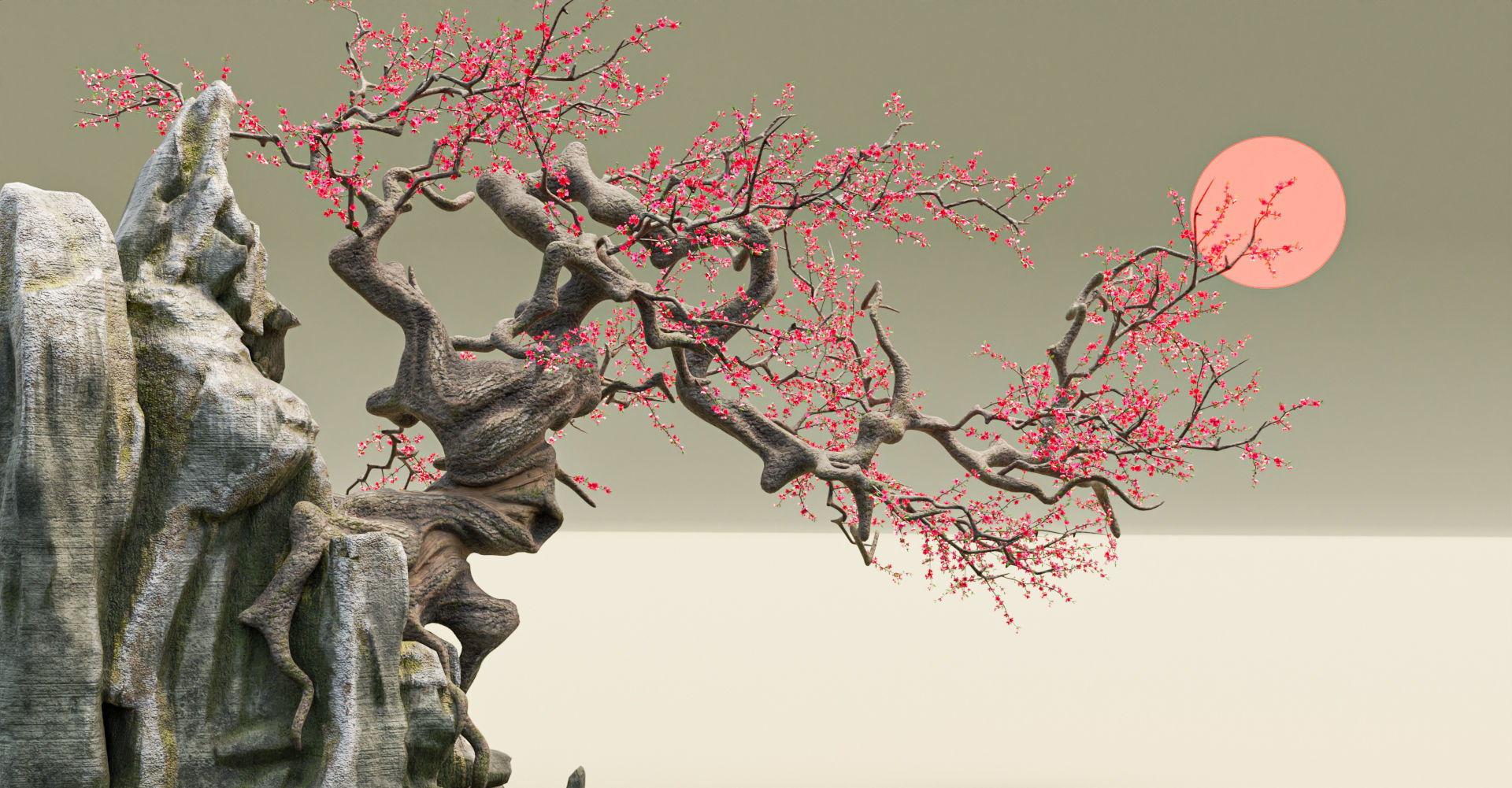 Old Peach Blossom Tree 3D model_7