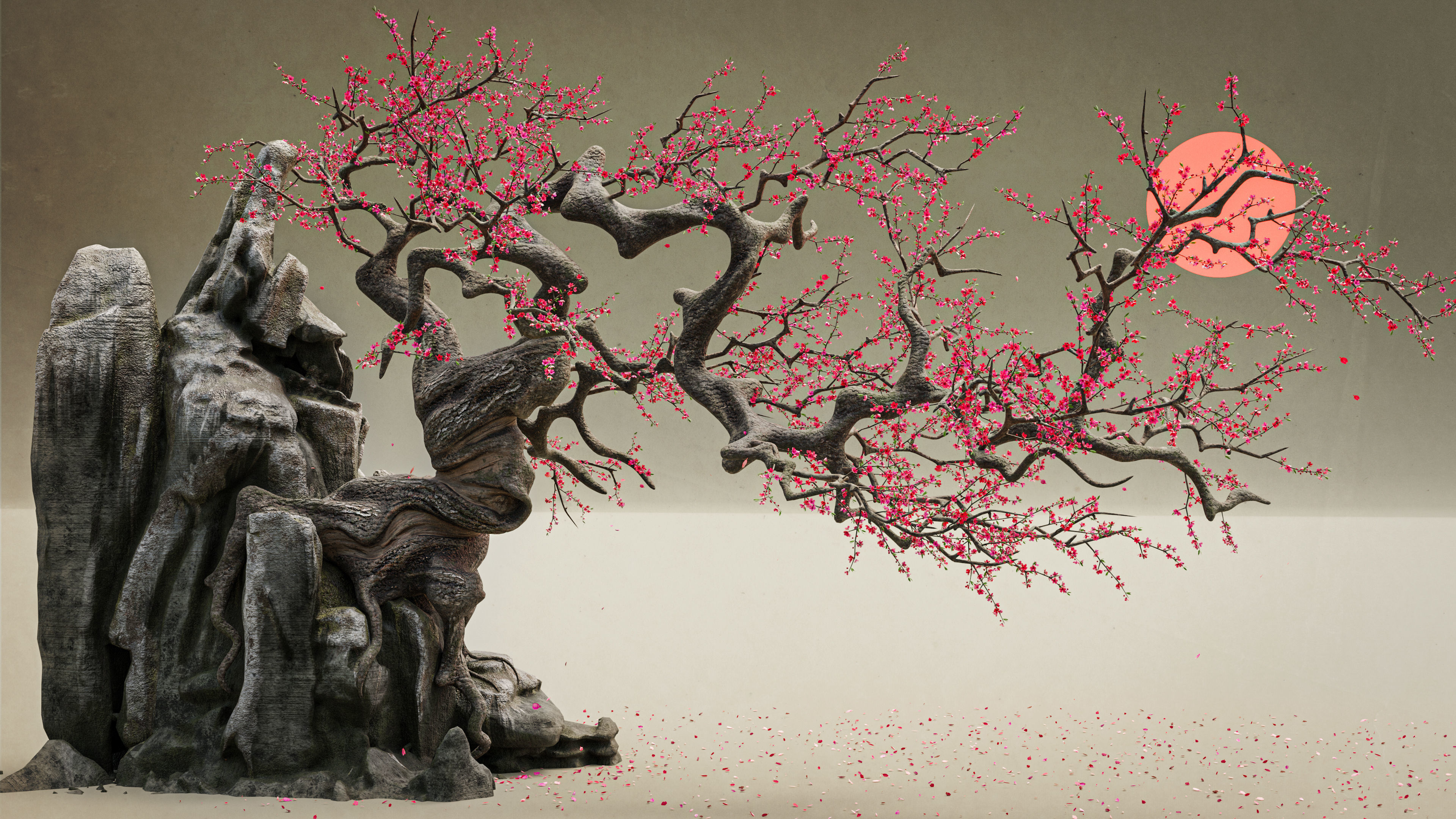 Old Peach Blossom Tree 3D model_15