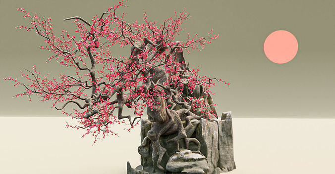Old Peach Blossom Tree 3D model 3