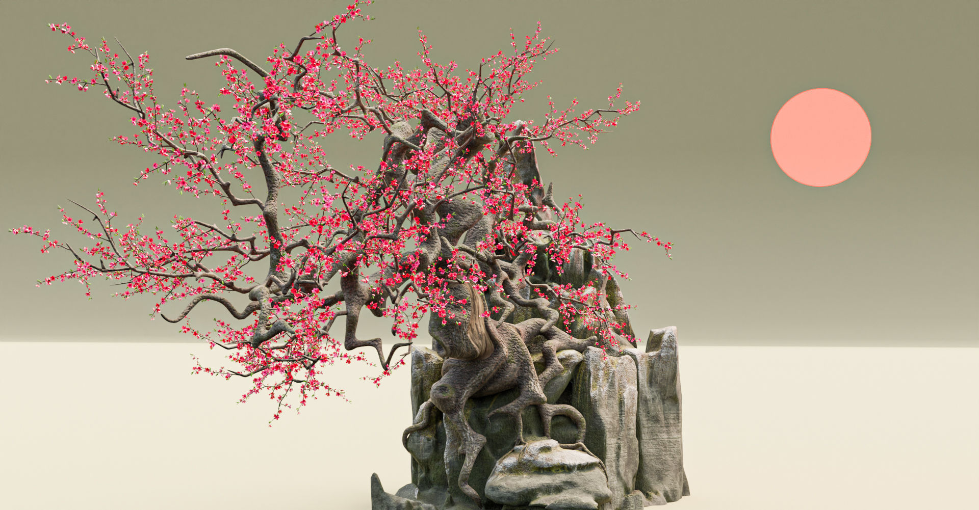 Old Peach Blossom Tree 3D model_2