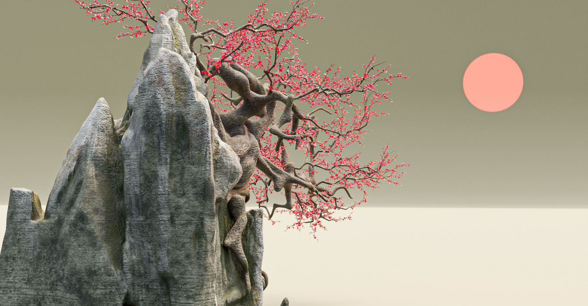 Old Peach Blossom Tree 3D model_6