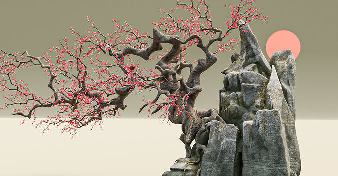 Old Peach Blossom Tree 3D model 5