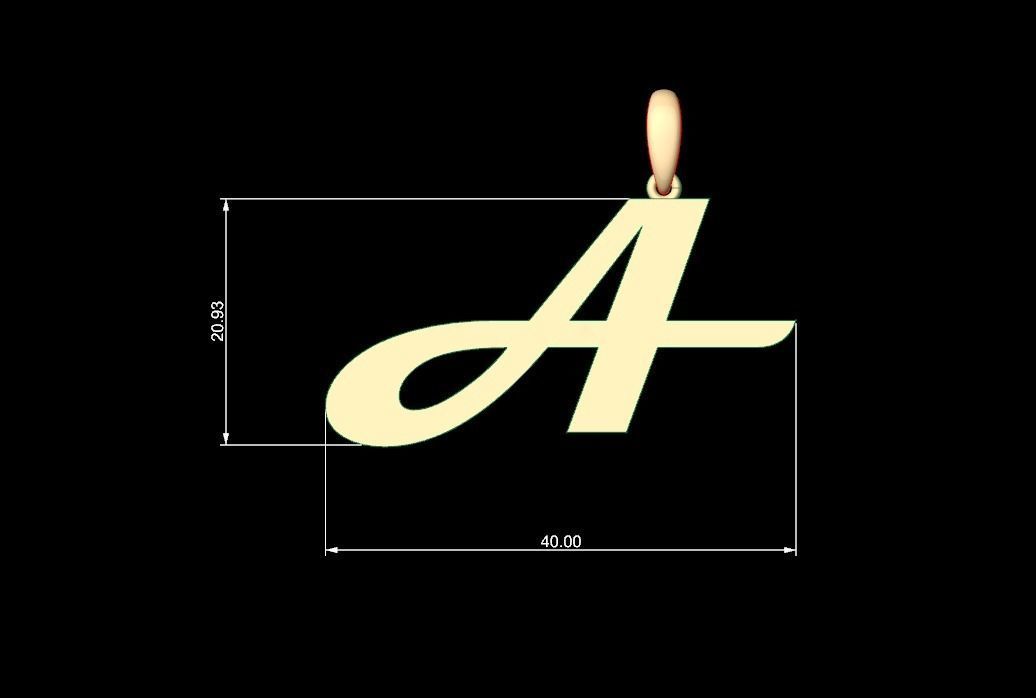 Initial Letters Pendant Magneto A 3D print model_4
