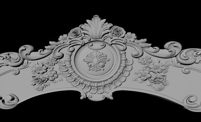 dekor shabby chic ornate crown molding 3D model_1