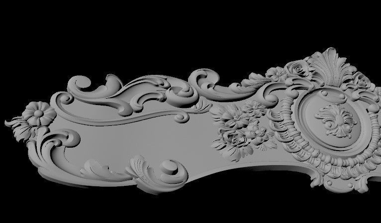 dekor shabby chic ornate crown molding 3D model_2