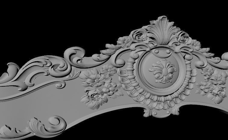 dekor shabby chic ornate crown molding 3D model_3