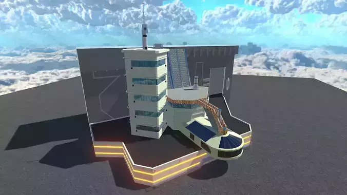 Sci-Fi Building 11 3D model