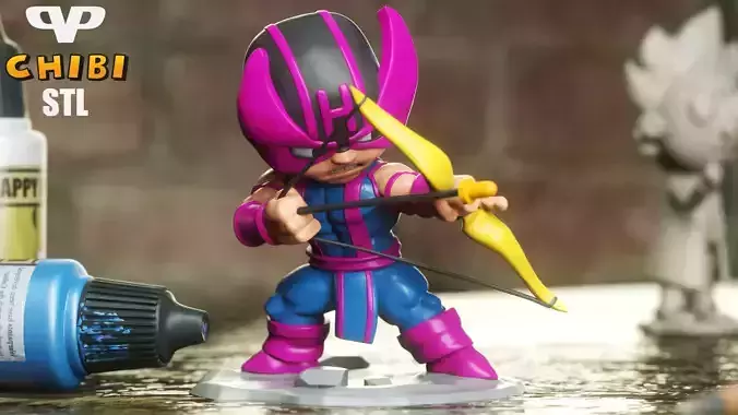 Hawkeye Chibi STL for 3D Printing ChibiSTL 3D print model