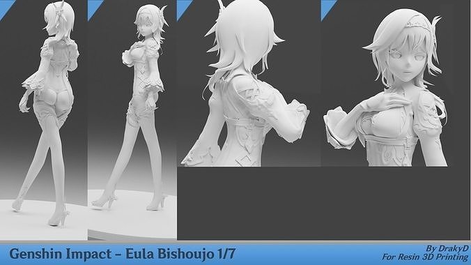 Genshin Impact - Eula Bishoujo Statue 3D print model