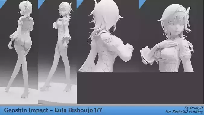 Genshin Impact - Eula Bishoujo Statue 3D print model