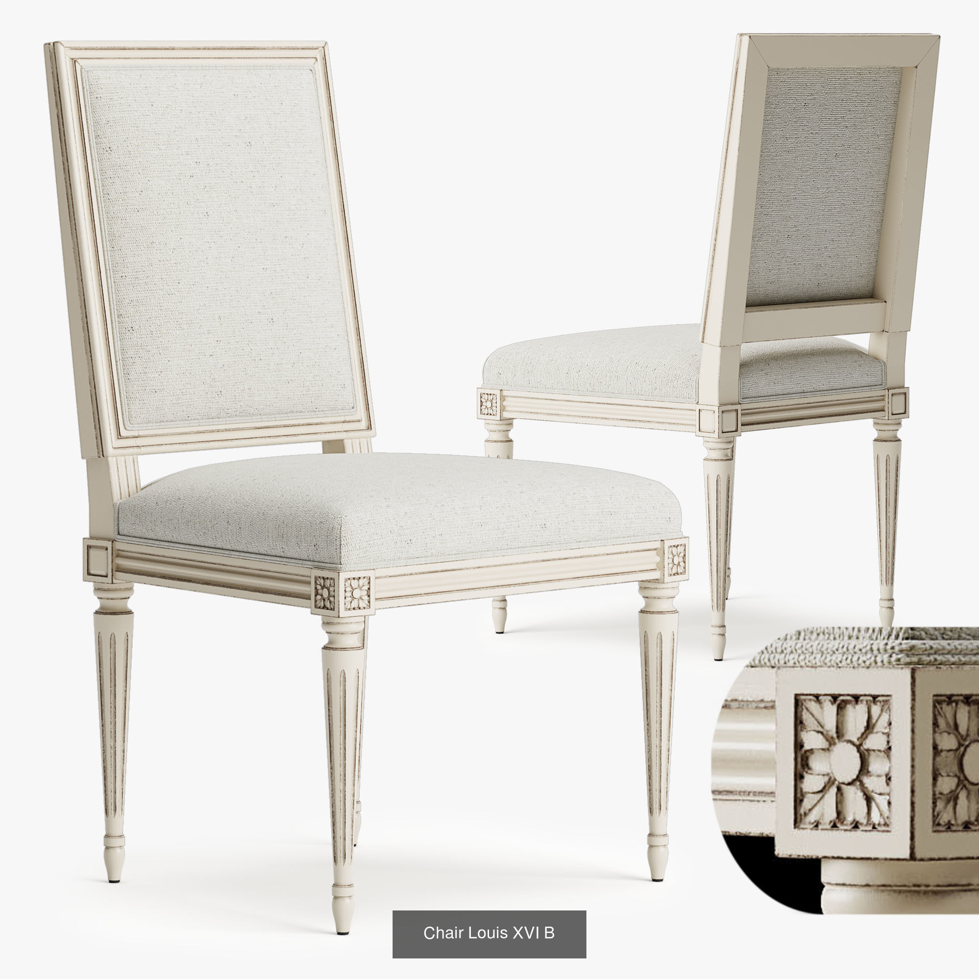 Chairs Louis XVI 3D Model Collection_13