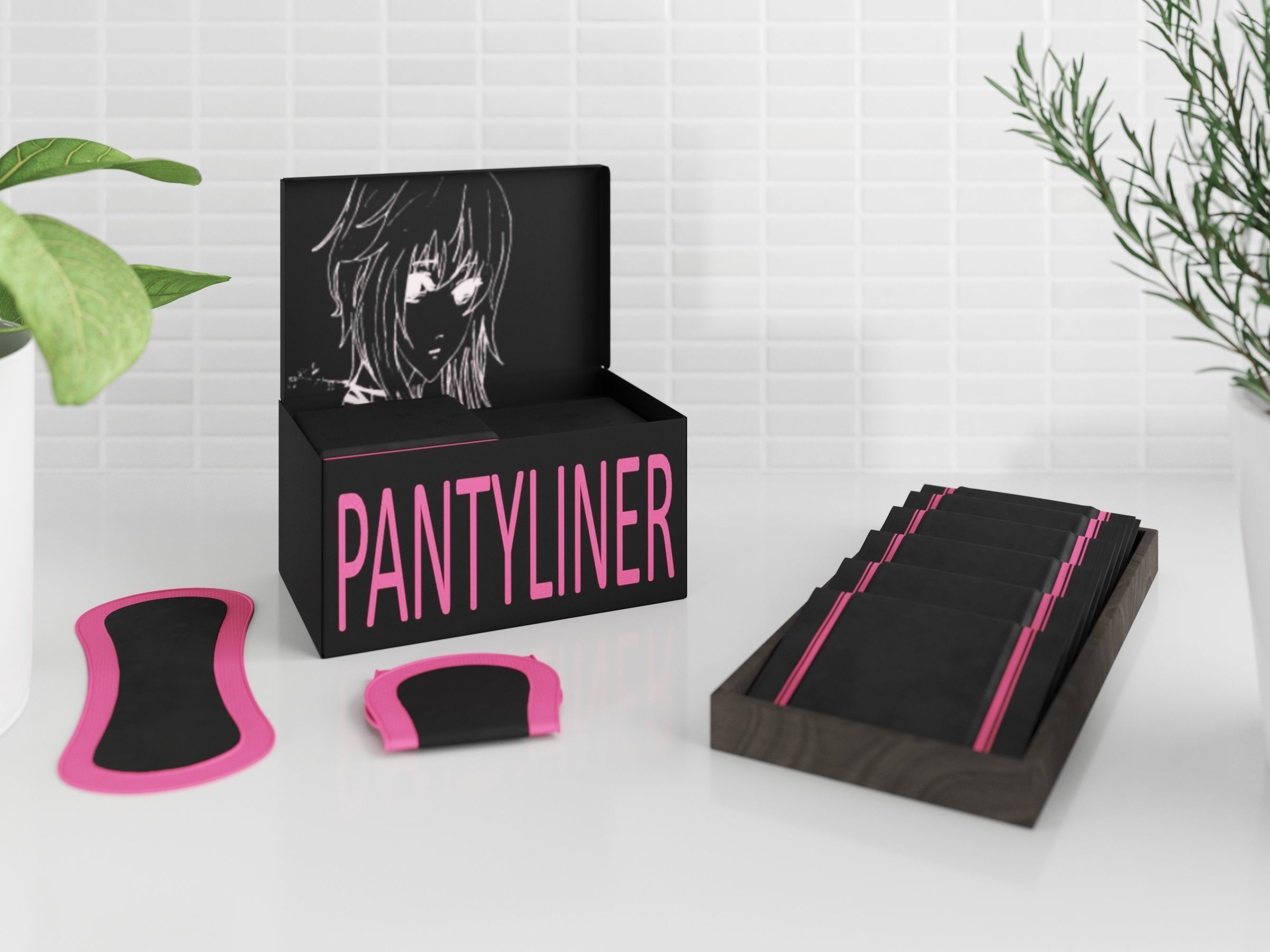 Pantyliner Set box 3D model_4
