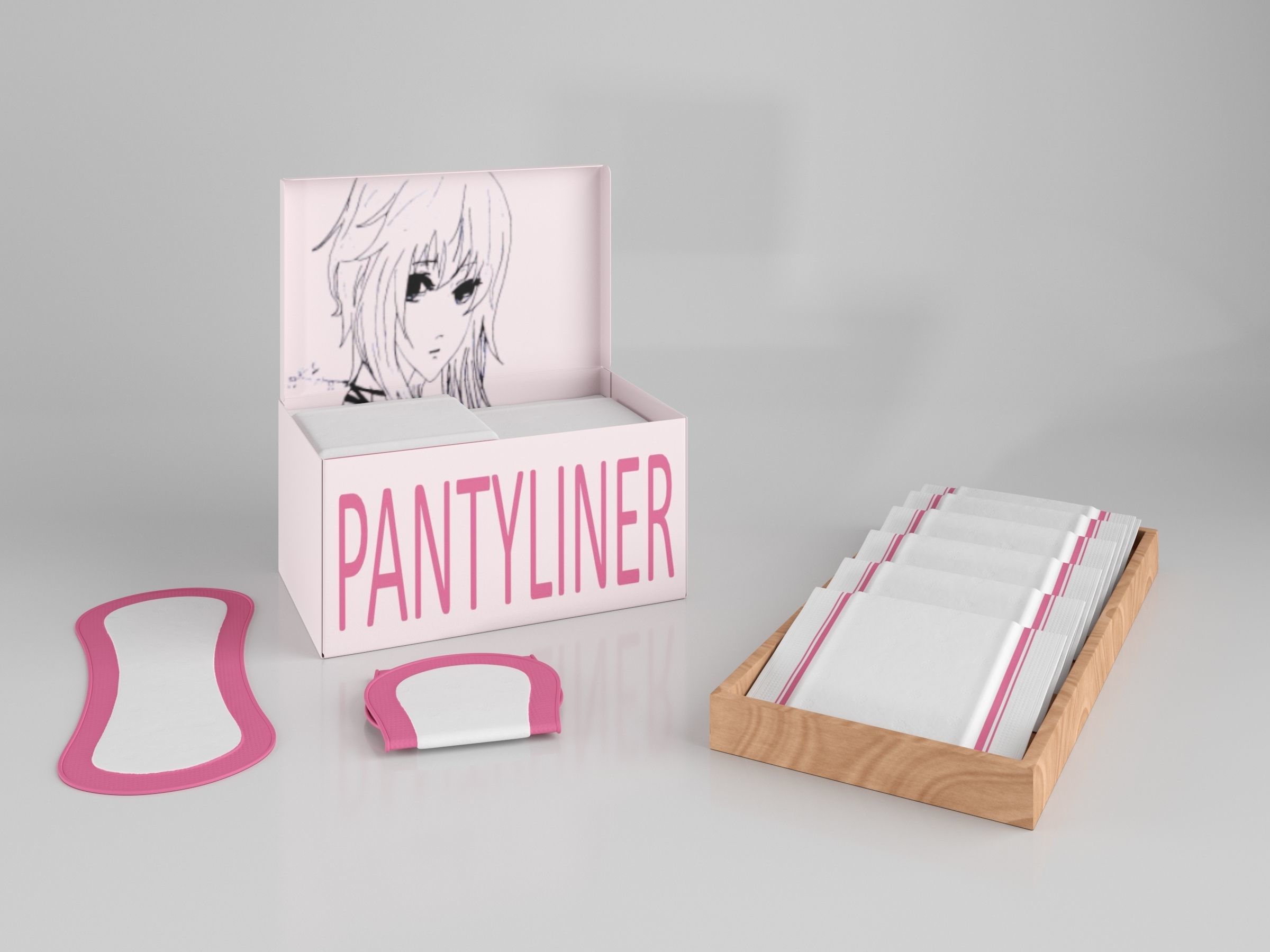 Pantyliner Set box 3D model_6